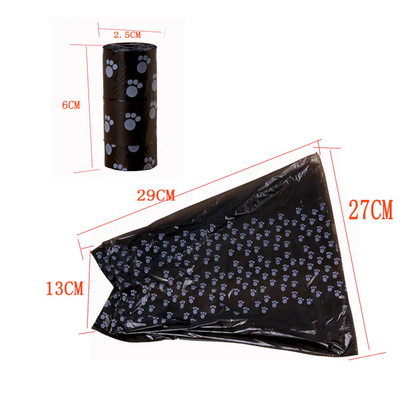 Printed Pet Bin Bags for Dogs and Cats - 15 Pieces/Roll