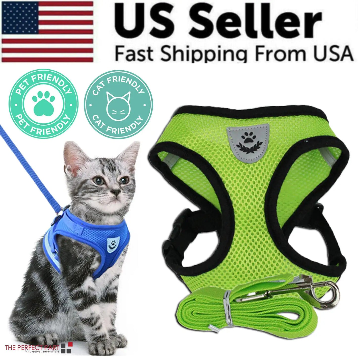 Cat Dog Pet Harness Adjustable Control Leash