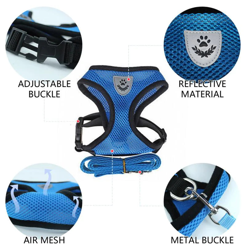 Cat Dog Pet Harness Adjustable Control Leash
