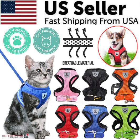 Cat Dog Pet Harness Adjustable Control Leash