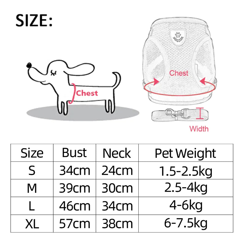Cat Dog Pet Harness Adjustable Control Leash